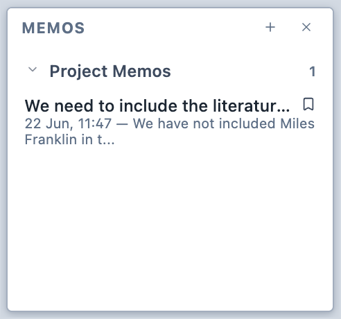 The Memos Panel.