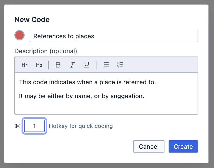 The new code popup