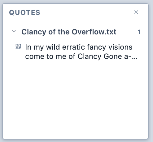 The Quotes Panel.